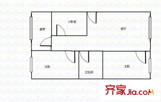 水車苑 3室 戶型圖