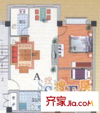金澤嘉園戶型圖A戶型 2室2廳1衛(wèi)1廚