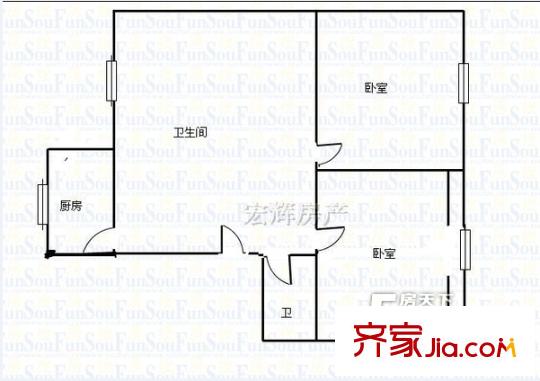 春暉小區(qū) 2室 戶型圖