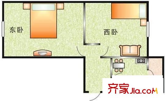 蘭州市糧食局家屬院(永昌路)戶型圖蘭州市糧食局家屬院（永昌路） 2室 戶型圖 2室1廳1衛(wèi)1廚