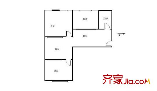 旅游局家屬院 2室 戶型圖