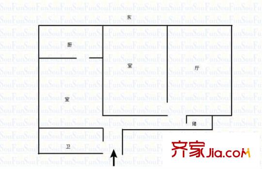 甘南路省政府家屬院 2室 戶(hù)型圖