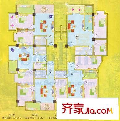金潤(rùn)家園戶(hù)型圖5種戶(hù)型圖 