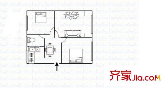 經(jīng)貿(mào)委家屬院 2室 戶型圖