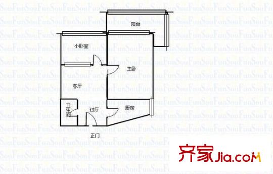 經(jīng)貿(mào)委家屬院 2室 戶型圖