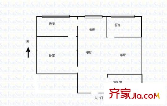 定西南路臻誠公司家屬院 3室 戶型圖