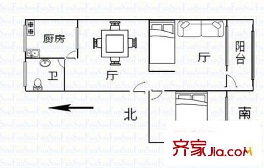 定西路紅星巷小區(qū)戶型圖定西路紅星巷 2室 戶型圖 2室1廳1衛(wèi)1廚