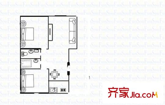 隆德佳苑 2室 戶型圖