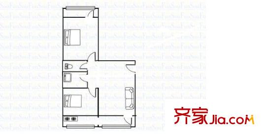 工商局家屬院(十里店)戶型圖工商局家屬院（十里店） 2室 戶型圖 2室1廳2衛(wèi)1廚