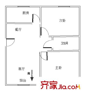 蘭州市糧食局家屬院(永昌路)戶型圖蘭州市糧食局家屬院（永昌路） 2室 戶型圖 2室1廳1衛(wèi)1廚