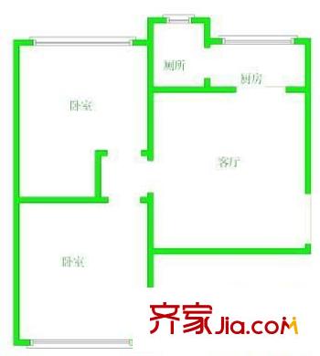 旅游局家屬院 2室 戶型圖