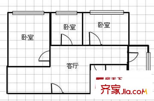 旅游局家屬院 2室 戶型圖