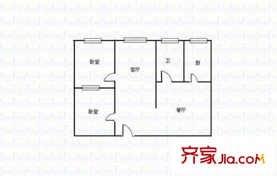 省旅游局家屬院 2室 戶型圖