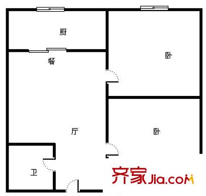 農(nóng)校家屬院 2室 戶型圖