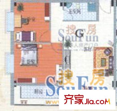 金澤嘉園戶型圖G戶型 2室2廳1衛(wèi)1廚