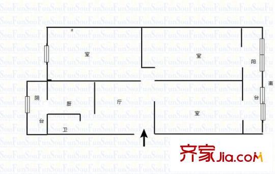 甘南路省政府家屬院 3室 戶型圖