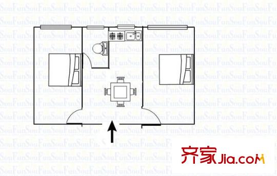 甘南路省政府家屬院 2室 戶型圖