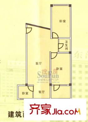 拱星墩商住樓 2室2廳戶型圖