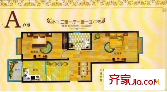  閥門廠生活區(qū)寧苑小區(qū)1-5號(hào)樓  2室 戶型圖