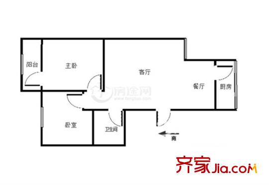 定西路紅星巷小區(qū)戶型圖定西路紅星巷 2室 戶型圖 2室1廳1衛(wèi)1廚