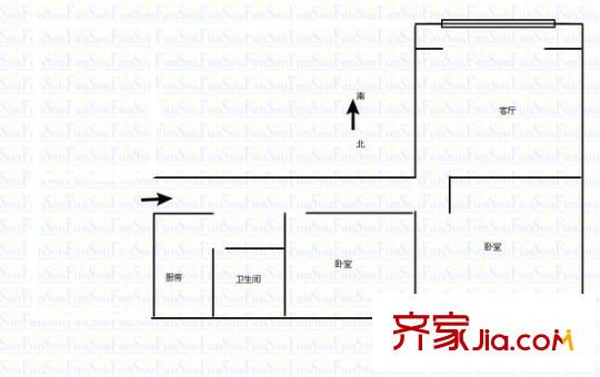 火車站東路9號(hào) 2室 戶型圖