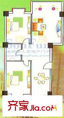 常順苑戶型圖2室2廳 2室2廳1衛(wèi)2廚
