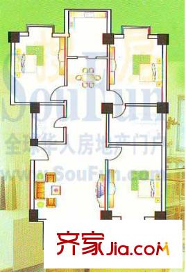 常順苑戶型圖3室2廳 3室2廳1衛(wèi)1廚