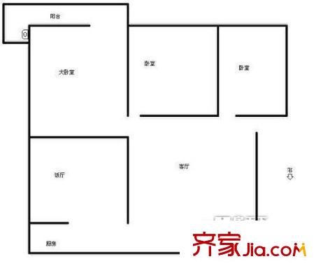 牟家莊東小區(qū)  3室  戶型圖