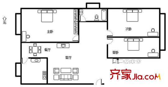 牟家莊東小區(qū)  3室  戶型圖