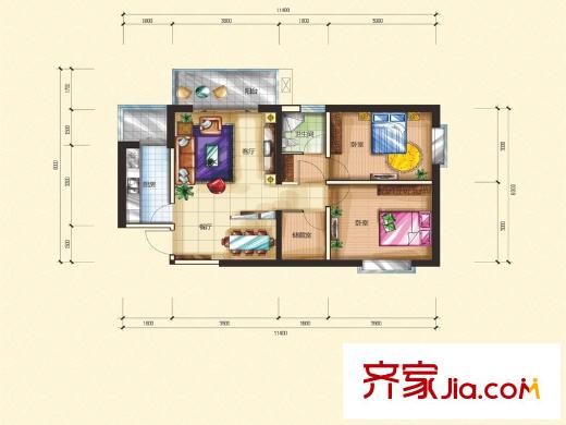金澤嘉苑 2室 戶型圖