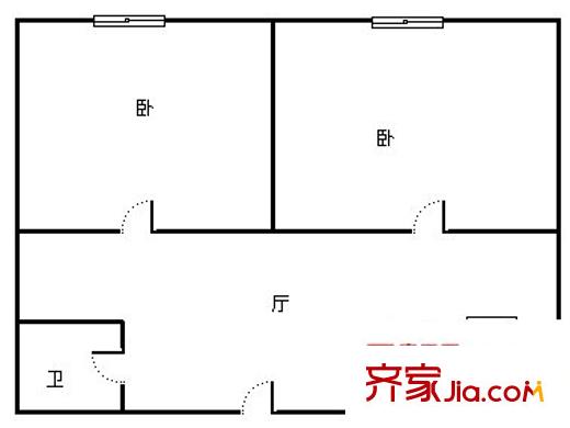 農(nóng)校家屬院 2室 戶型圖