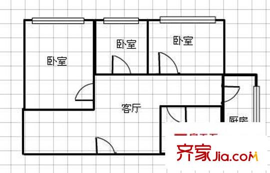行政學(xué)院家屬院 2室 戶型圖