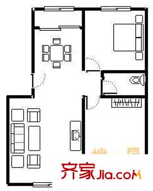 行政學(xué)院家屬院 2室 戶型圖