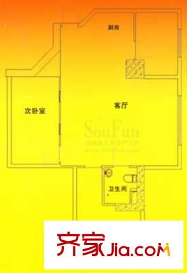 瑞泰恒居戶型圖E2戶型 3室2廳1衛(wèi)1廚