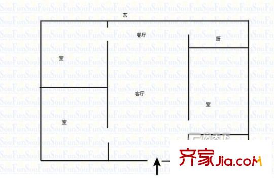 七建家屬院(嘉峪關(guān)西路)戶型圖七建家屬院（嘉峪關(guān)西路) 3室 戶型圖 3室2廳2衛(wèi)1廚