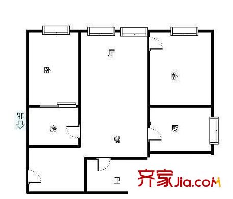 華城小區(qū) 2室 戶型圖