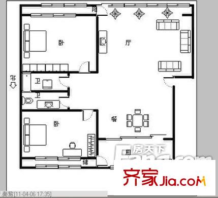 東方花園 2室 戶(hù)型圖
