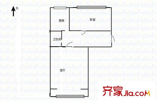 火車站東路9號 1室 戶型圖