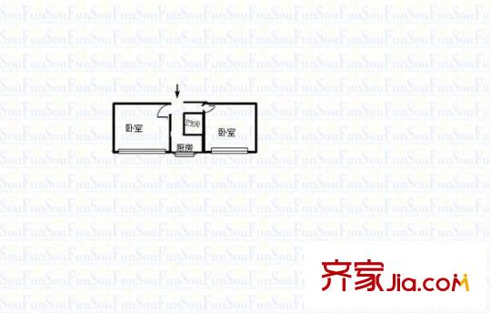 火車站東路9號(hào) 1室 戶型圖