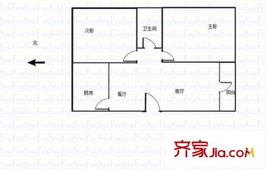 火車站東路9號 2室 戶型圖