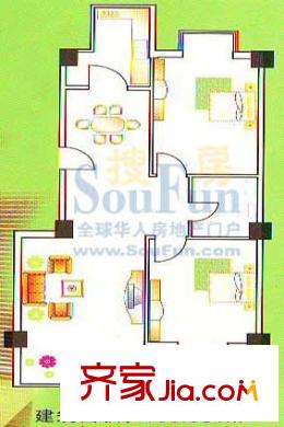 常順苑戶型圖2室2廳 2室2廳1衛(wèi)1廚