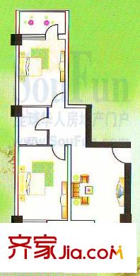 常順苑戶型圖2室2廳 2室2廳1衛(wèi)1廚