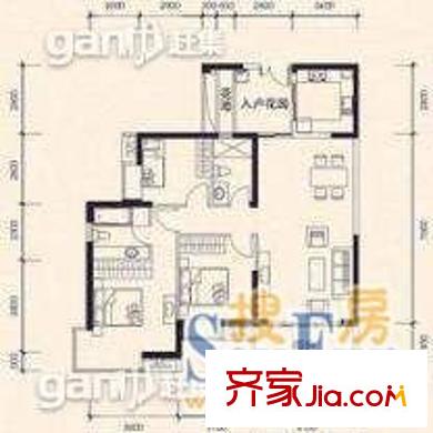 雁灘檢察院家屬院 2室 戶型圖