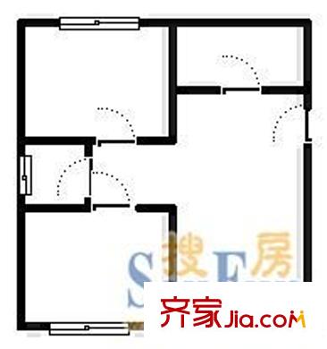 雁灘檢察院家屬院 2室 戶型圖