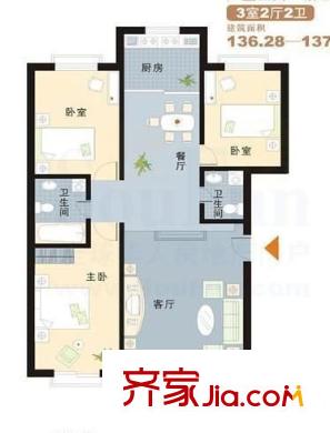 行政學(xué)院家屬院 3室 戶型圖