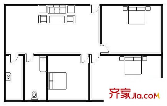 行政學(xué)院家屬院 3室 戶型圖