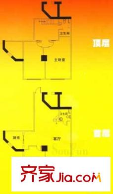 瑞泰恒居戶型圖D戶型 3室2廳2衛(wèi)1廚