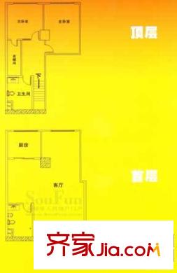 瑞泰恒居戶型圖F1戶型 2室2廳2衛(wèi)1廚