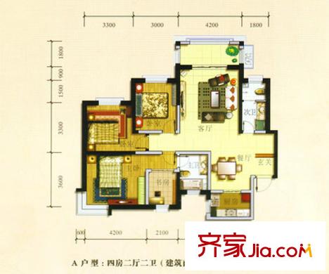 飛陽家園 4室 戶型圖
