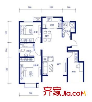 靜寧路電視臺(tái)家屬院 3室 戶型圖